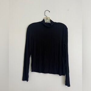 Splendid Black Mock Neck Top